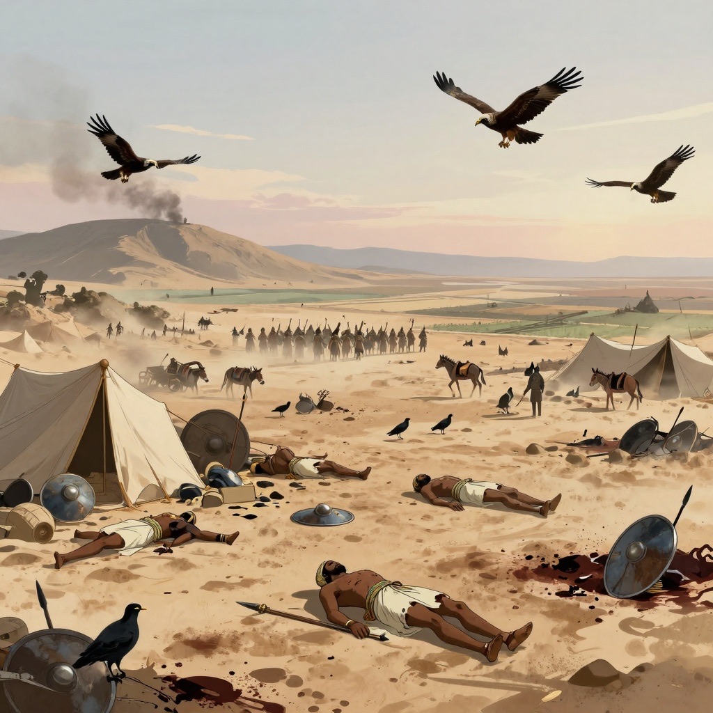 Seqenenre Tao's execution by Hyksos warriors showing the five wounds that killed him