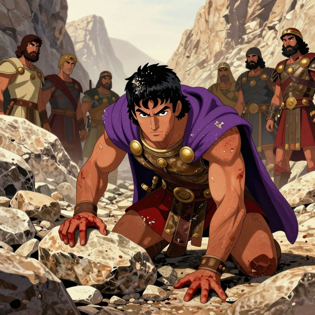 Steep narrow path zigzagging down near-vertical mountain face, soldiers carefully descending