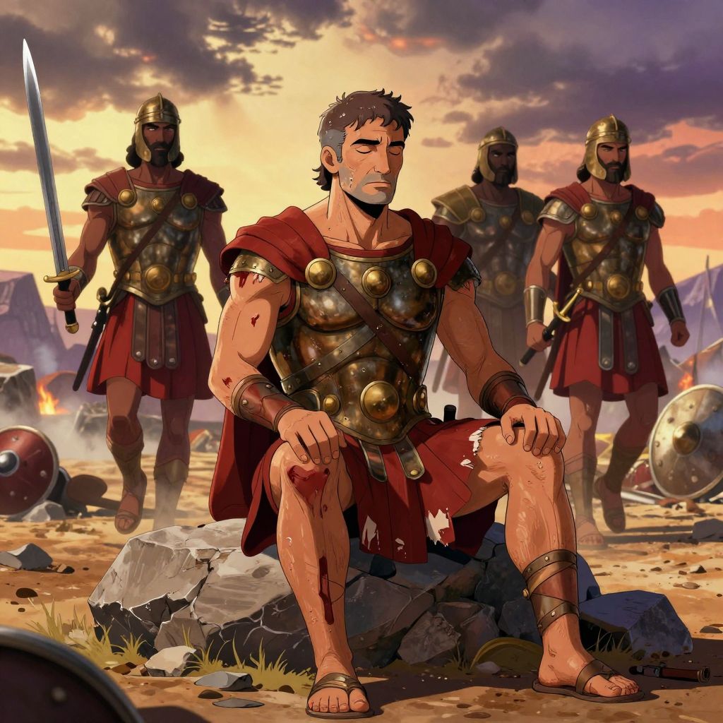 Carthaginian forces encircling Roman legions at the Battle of Cannae