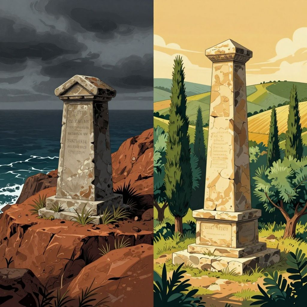 Scipio Africanus lying peacefully on a bed in a country villa, his laurel crown gathering dust on a nearby table