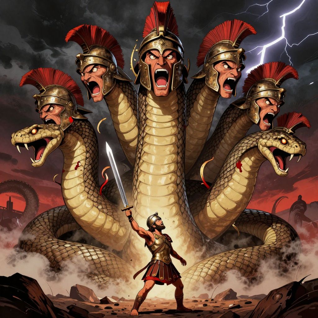 Pyrrhus sailing away from Italy on a Greek trireme, looking back at the receding coastline in defeat