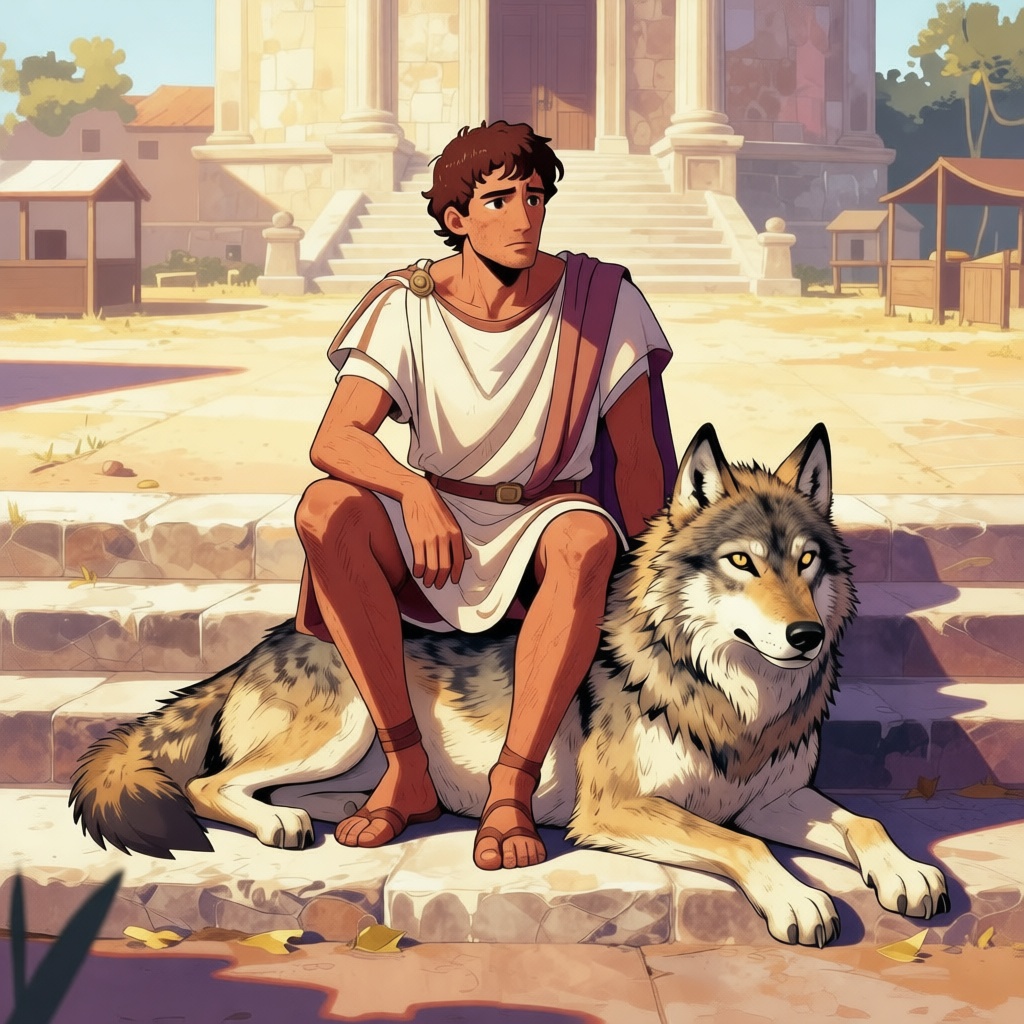 Close view of Brutus seated rigidly in his consul's chair, hands gripping the armrests with white knuckles, jaw clenched