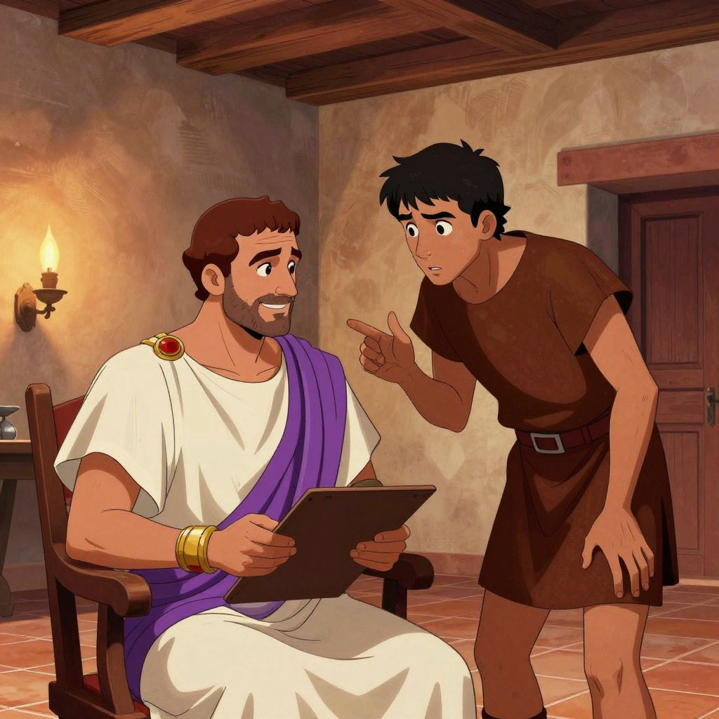 Cicero sitting at a table listening intently to a nervous informant speaking in low tones