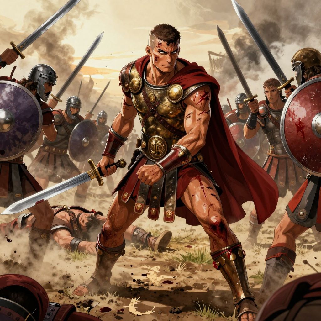 Hundreds of crosses lining both sides of the Appian Way stretching to the horizon, a grim display of Rome's vengeance